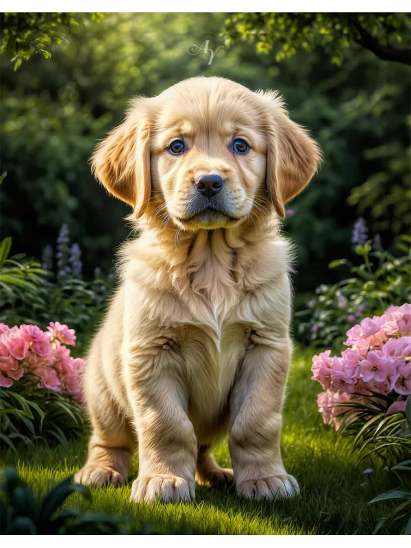 Golden Retriever Portrait Paintings