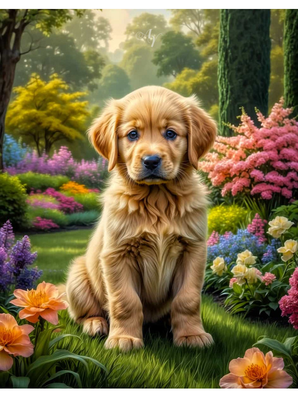 Golden Retriever Portrait Paintings