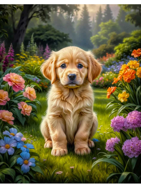 Golden Retriever Portrait Paintings
