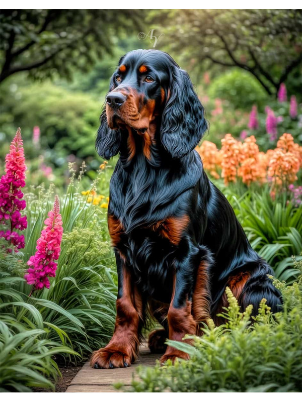 Gordon Setter Portrait Paintings