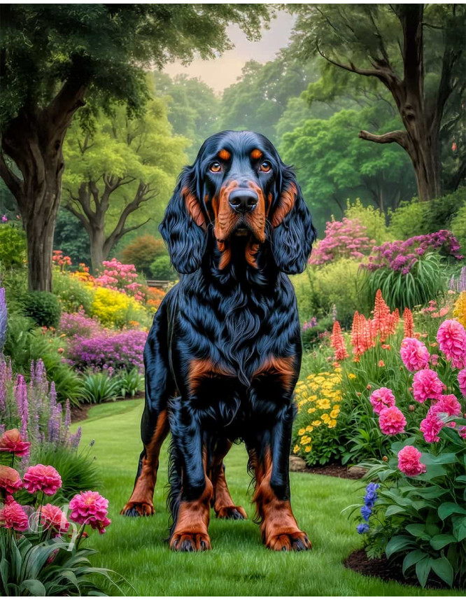 Gordon Setter Portrait Paintings