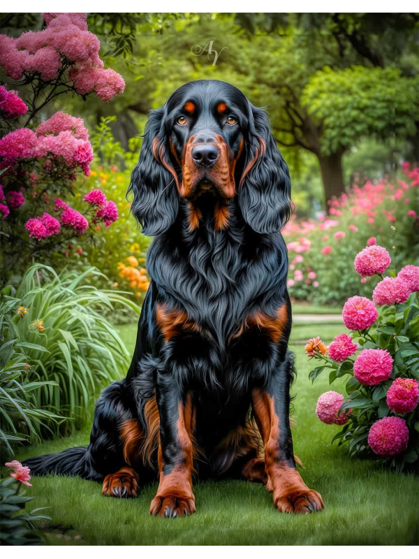 Gordon Setter Portrait Paintings