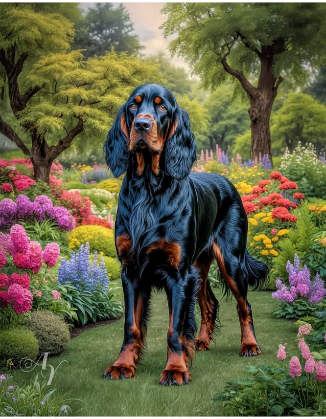 Gordon Setter Portrait Paintings