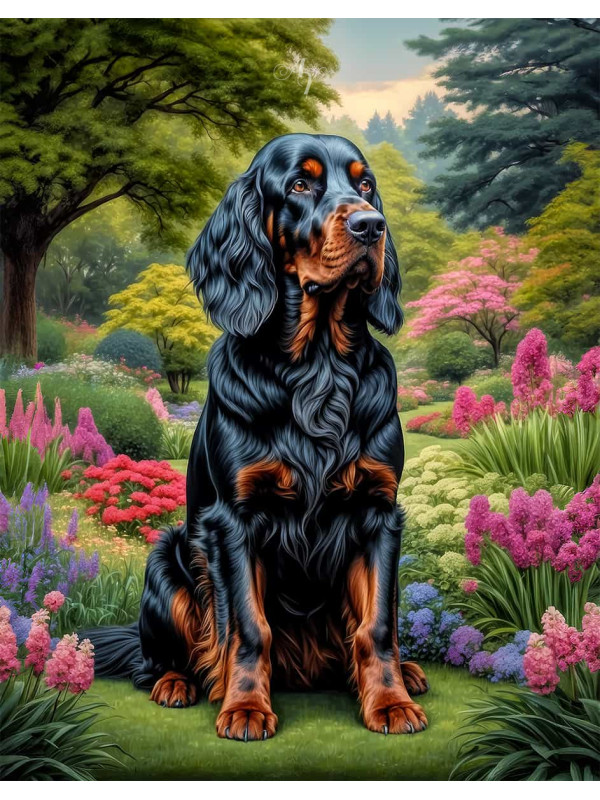 Gordon Setter Portrait Paintings