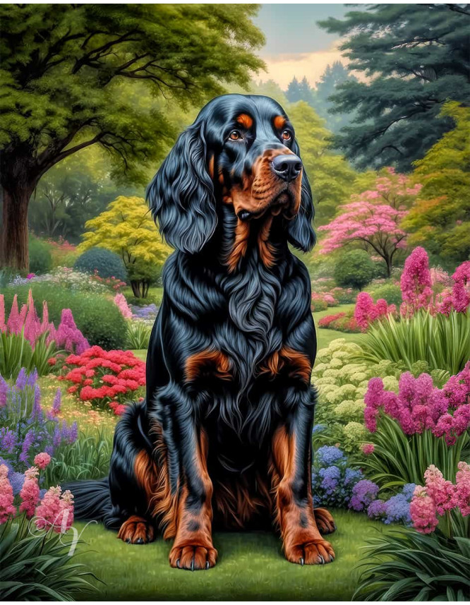 Gordon Setter Portrait Paintings