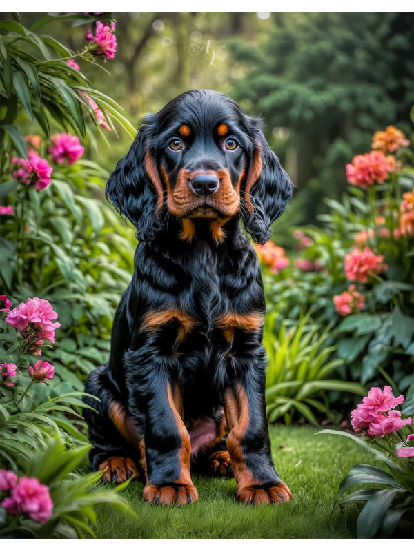 Gordon Setter Portrait Paintings