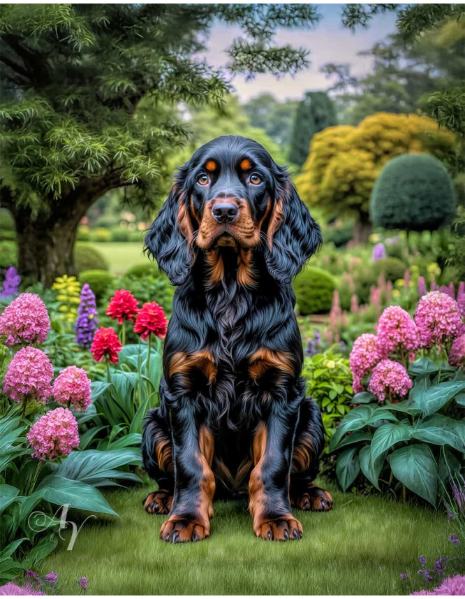 Gordon Setter Portrait Paintings