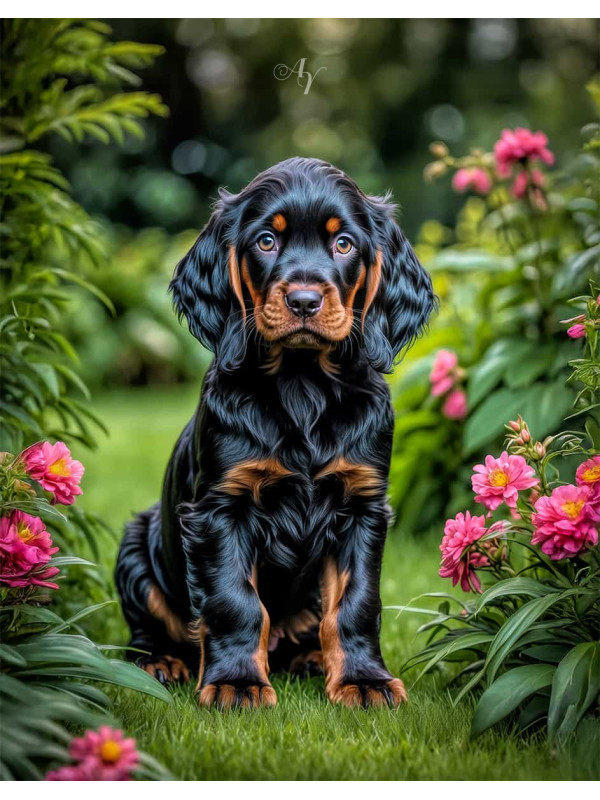 Gordon Setter Portrait Paintings
