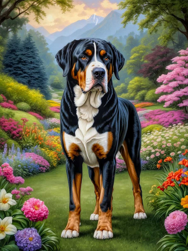 Greater Swiss Mountain Dog Portrait Paintings