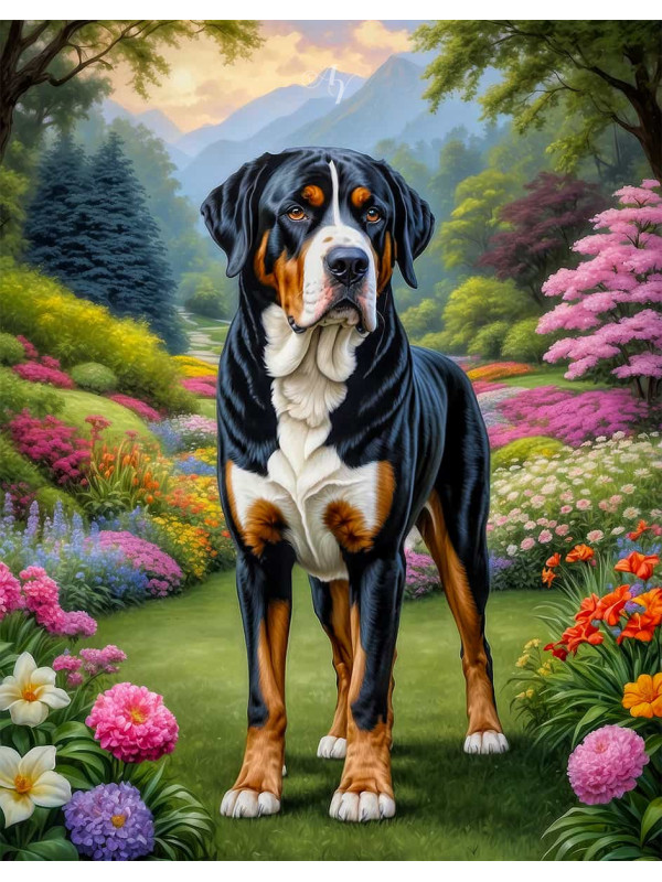 Greater Swiss Mountain Dog Portrait Paintings