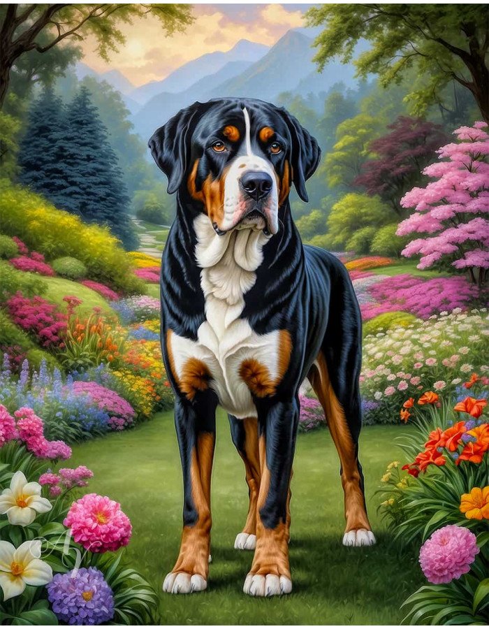 Greater Swiss Mountain Dog Portrait Paintings