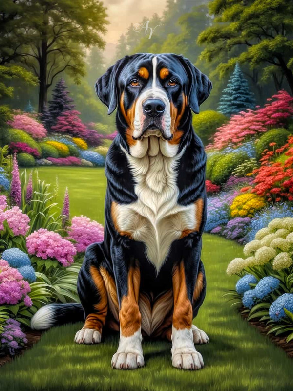 Greater Swiss Mountain Dog Portrait Paintings