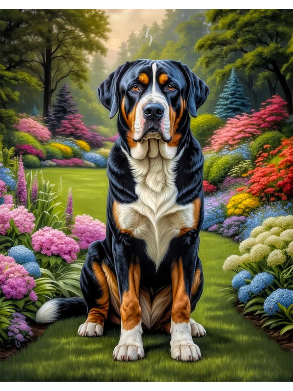 Greater Swiss Mountain Dog Portrait Paintings