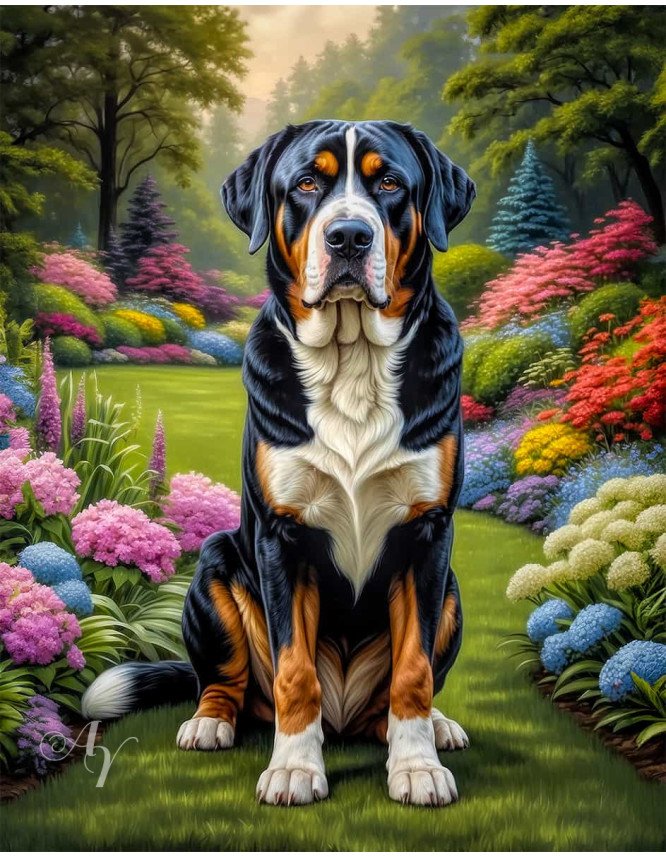 Greater Swiss Mountain Dog Portrait Paintings