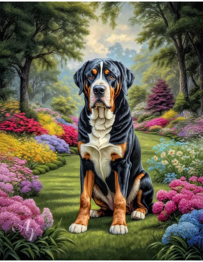 Greater Swiss Mountain Dog Portrait Paintings