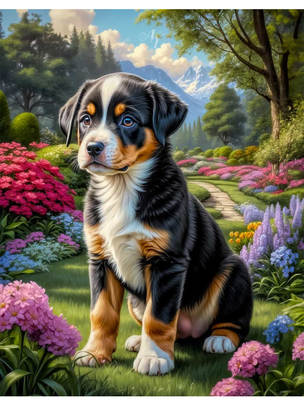 Greater Swiss Mountain Dog Portrait Paintings