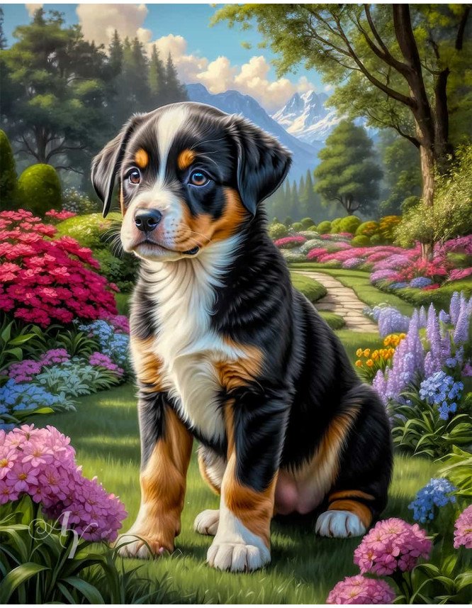 Greater Swiss Mountain Dog Portrait Paintings
