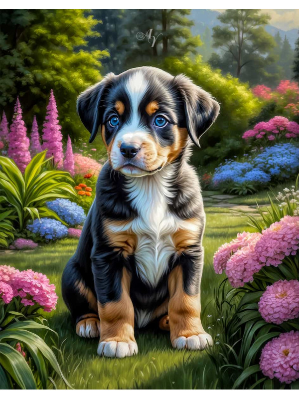 Greater Swiss Mountain Dog Portrait Paintings