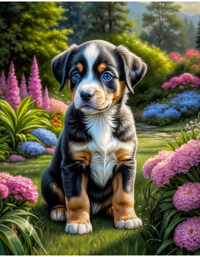 Greater Swiss Mountain Dog Portrait Paintings