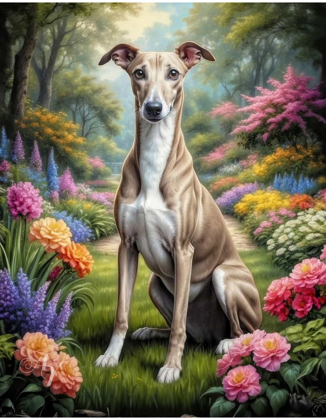 Greyhound Dog Portrait Paintings