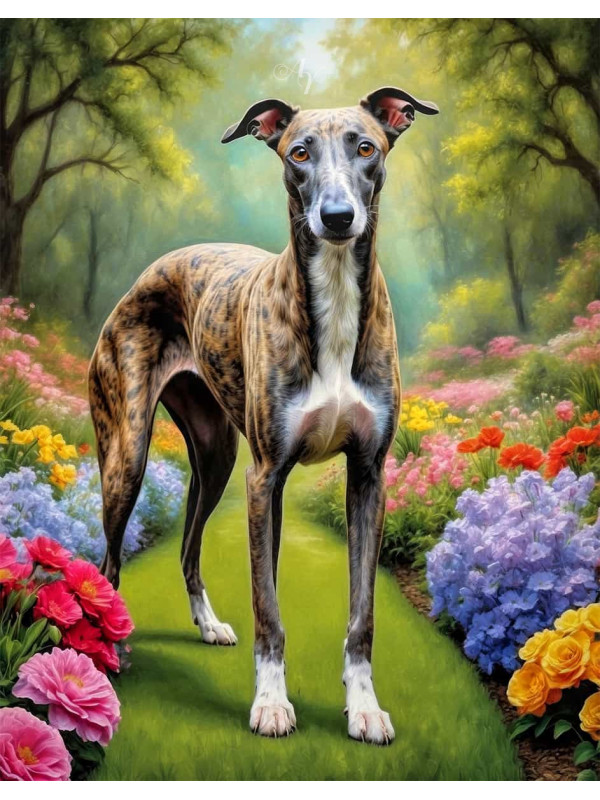 Greyhound Dog Portrait Paintings