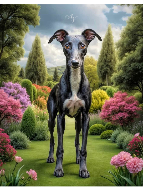 Greyhound Dog Portrait Paintings