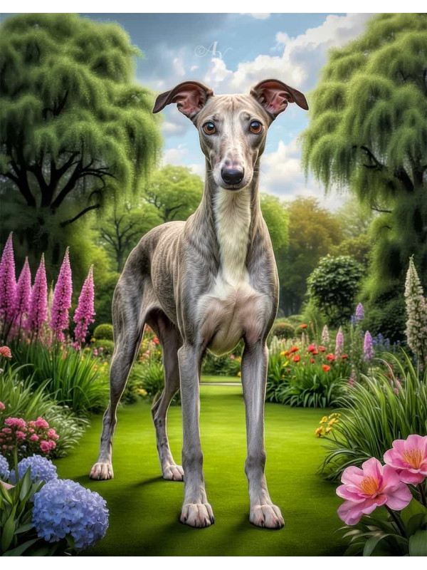 Greyhound Dog Portrait Paintings