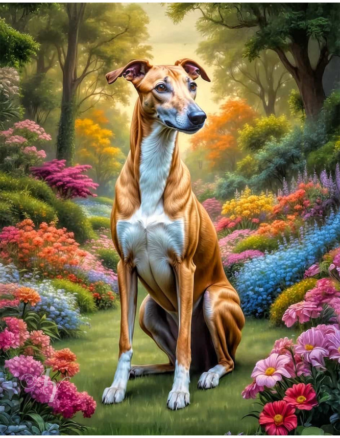 Greyhound Dog Portrait Paintings
