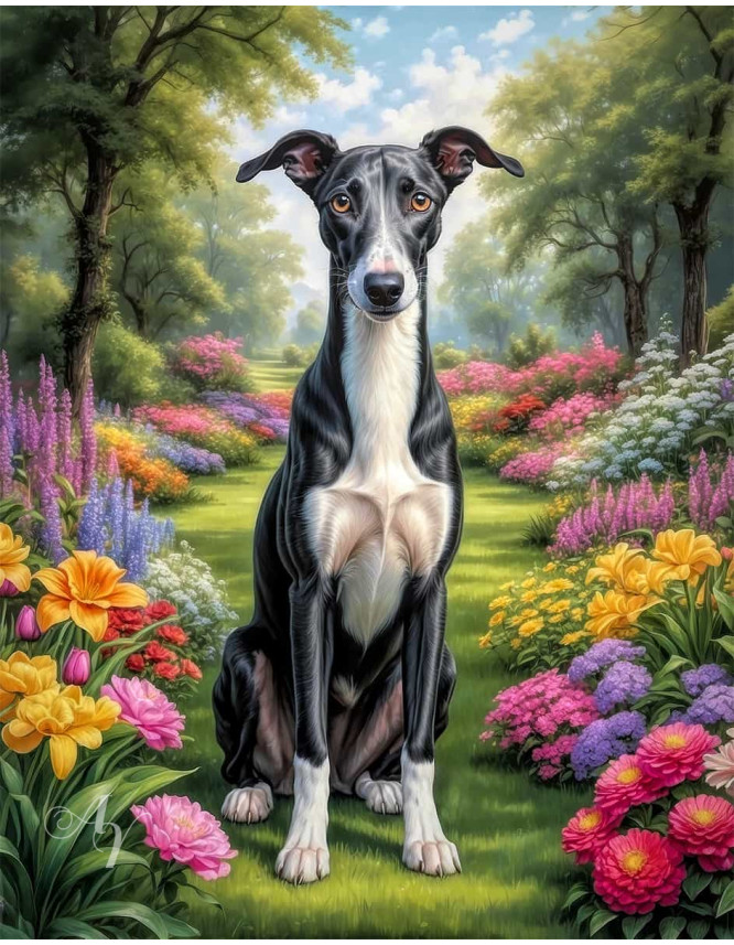 Greyhound Dog Portrait Paintings