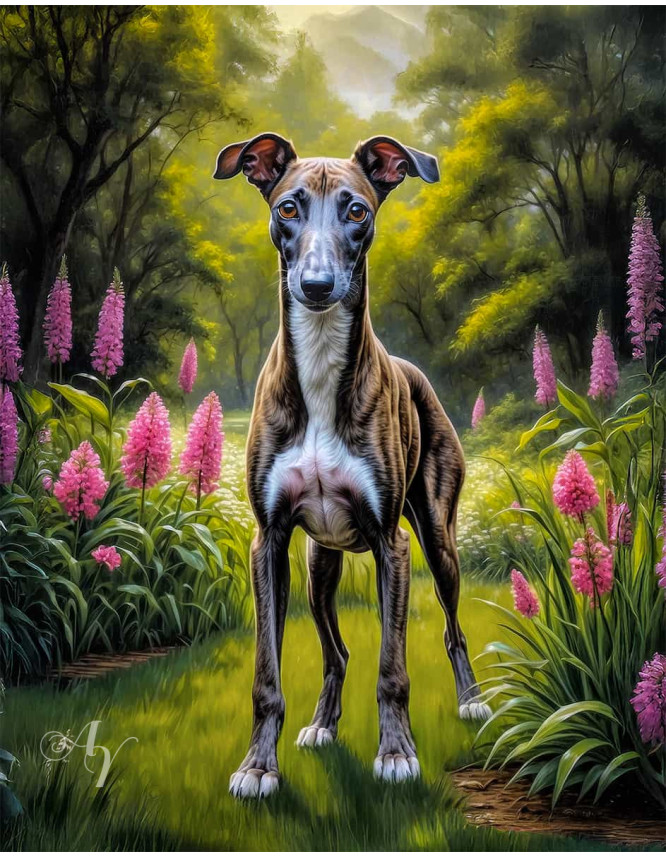 Greyhound Dog Portrait Paintings