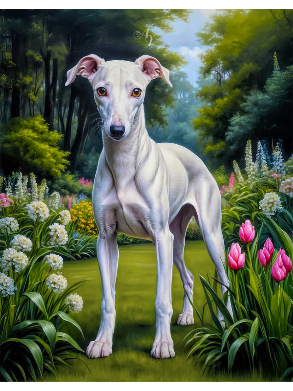 Greyhound Dog Portrait Paintings
