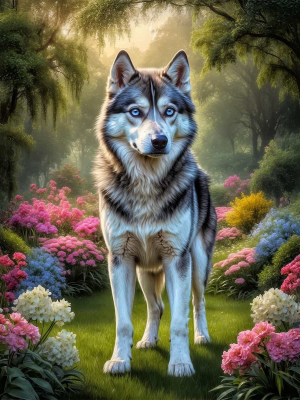 Siberian Husky Portrait Paintings