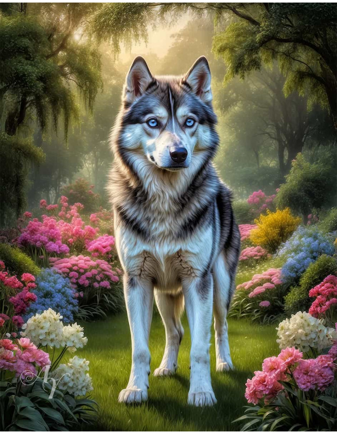 Siberian Husky Portrait Paintings