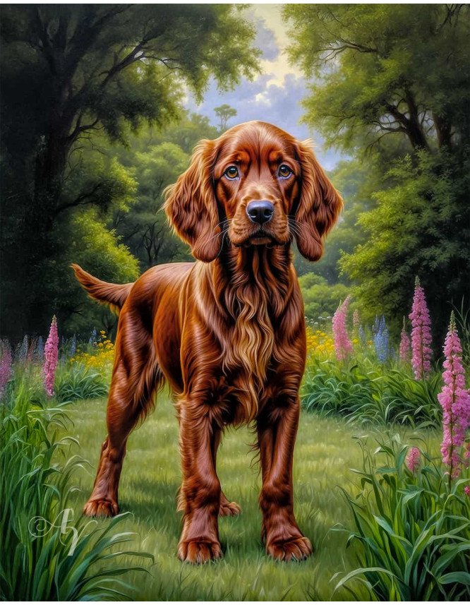 Irish Setter Portrait Paintings