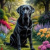 Labrador Black Portrait Paintings