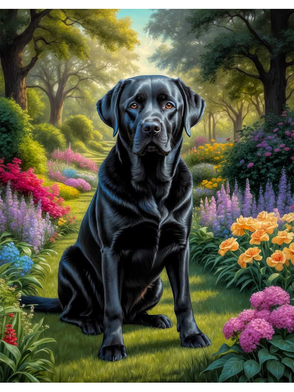 Labrador Black Portrait Paintings