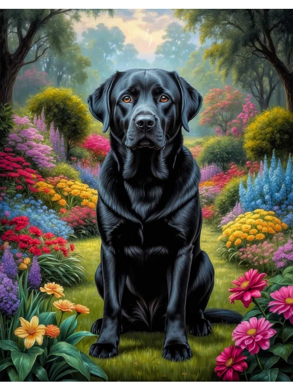 Labrador Black Portrait Paintings