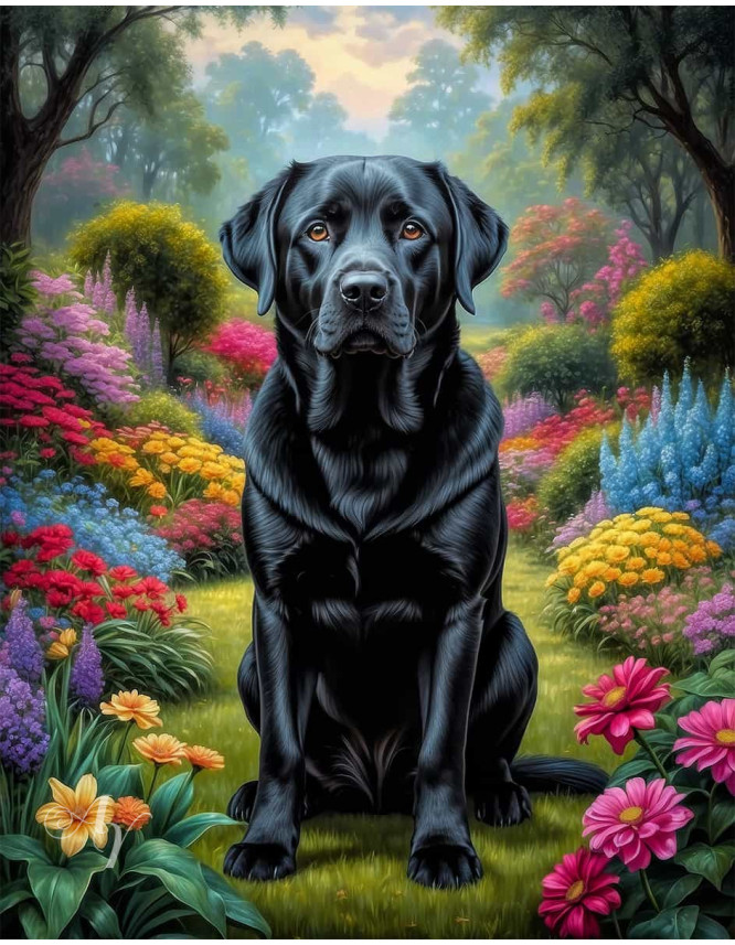 Labrador Black Portrait Paintings Labrador Black Portrait Paintings