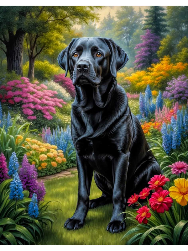 Labrador Black Portrait Paintings