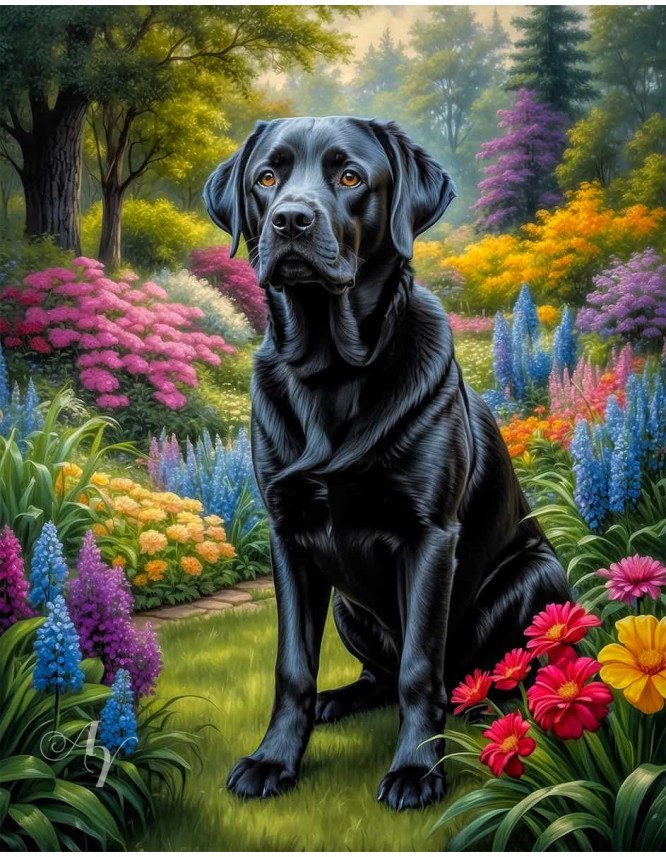 Labrador Black Portrait Paintings Labrador Black Portrait Paintings