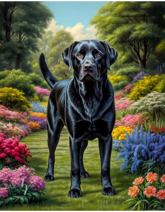 Labrador Black Portrait Paintings Labrador Black Portrait Paintings