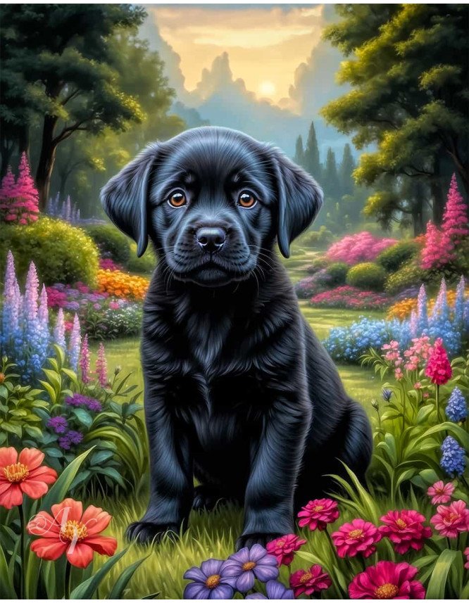 Labrador Black Portrait Paintings Labrador Black Portrait Paintings