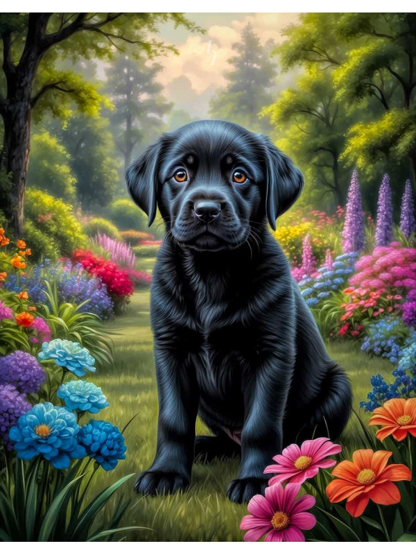 Labrador Black Portrait Paintings
