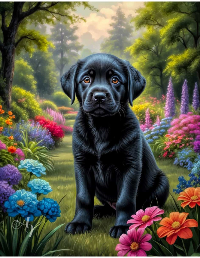 Labrador Black Portrait Paintings Labrador Black Portrait Paintings