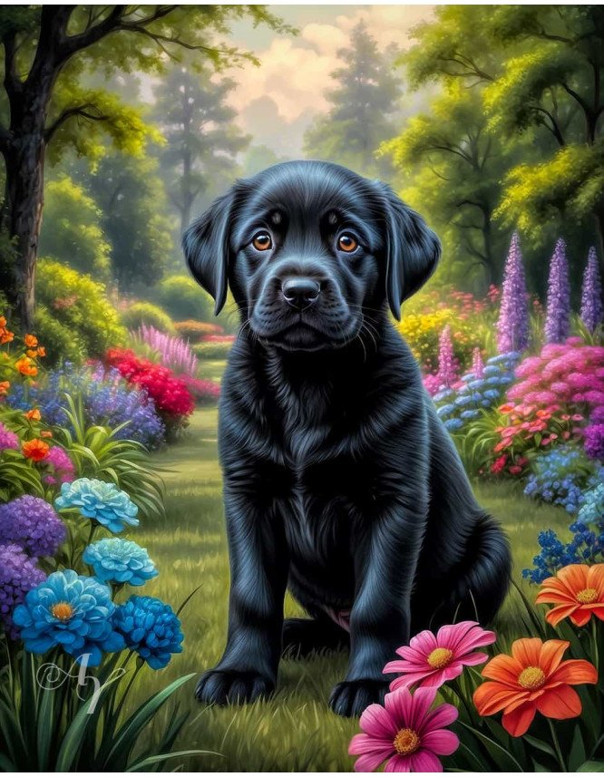 Labrador Black Portrait Paintings Labrador Black Portrait Paintings