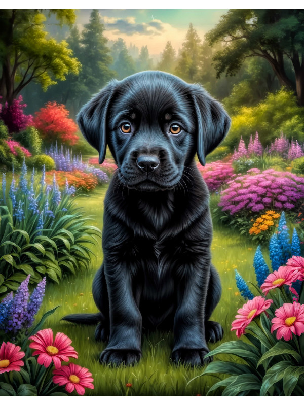 Labrador Black Portrait Paintings