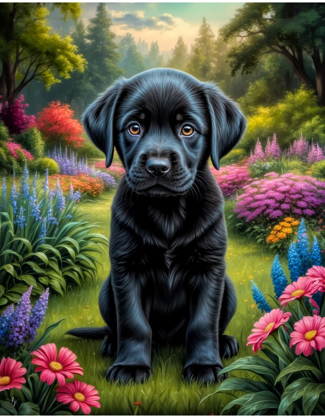 Labrador Black Portrait Paintings Labrador Black Portrait Paintings