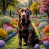 Labrador Chocolate Portrait Paintings