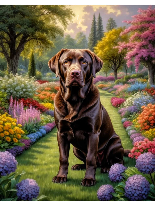 Labrador Chocolate Portrait Paintings