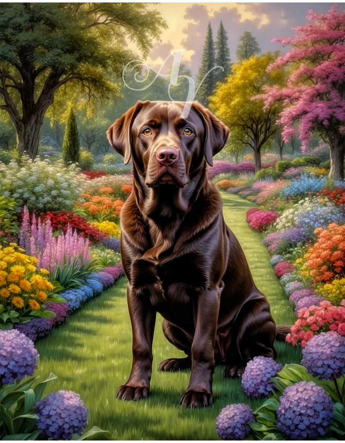 Labrador Chocolate Portrait Paintings Labrador Chocolate Portrait Paintings